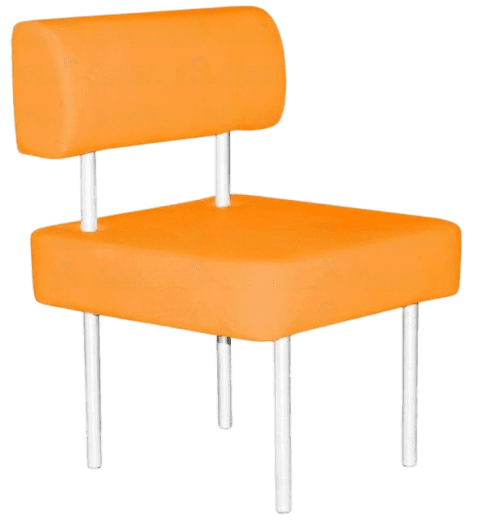 Купить диван-банкету со спинкой для ожидания Д05-1, мягкий, одноместный - цвет Dollaro Orange с доставкой по России